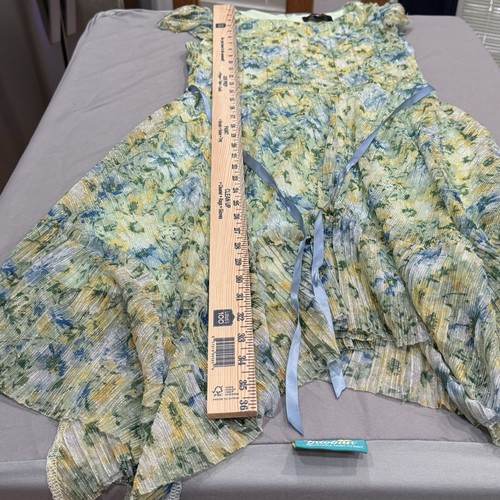 NEW Amy Byer Girls Size 16 Multicolor Floral Green Handkerchief-Hem Dress NWT - Picture 8 of 13