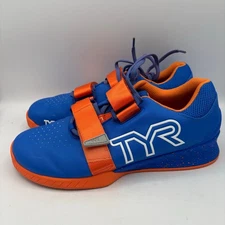 TYR L-1 Lifter Shoes Mens Size 10.5 Blue Orange NYC Weightlifting Gym Used