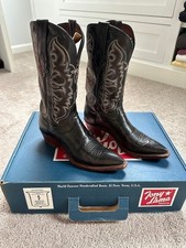 Vintage Tony Lama Black Western Boots Women's 6.5-EUC w/box