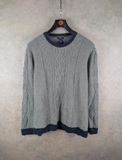 Gap Jumper Mens Extra Large XL Grey Knitted Cable Pullover