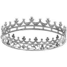Callaron Men'S 7.5-Inch Retro Crown Headpiece With Silver Alloy Rhinestones For_