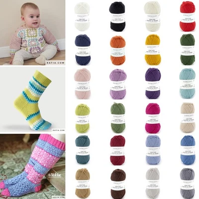 Concept by Katia UNITED SOCKS & MORE 4-fach Soft Merino Wool 25 g/100m Nd 2,5-3