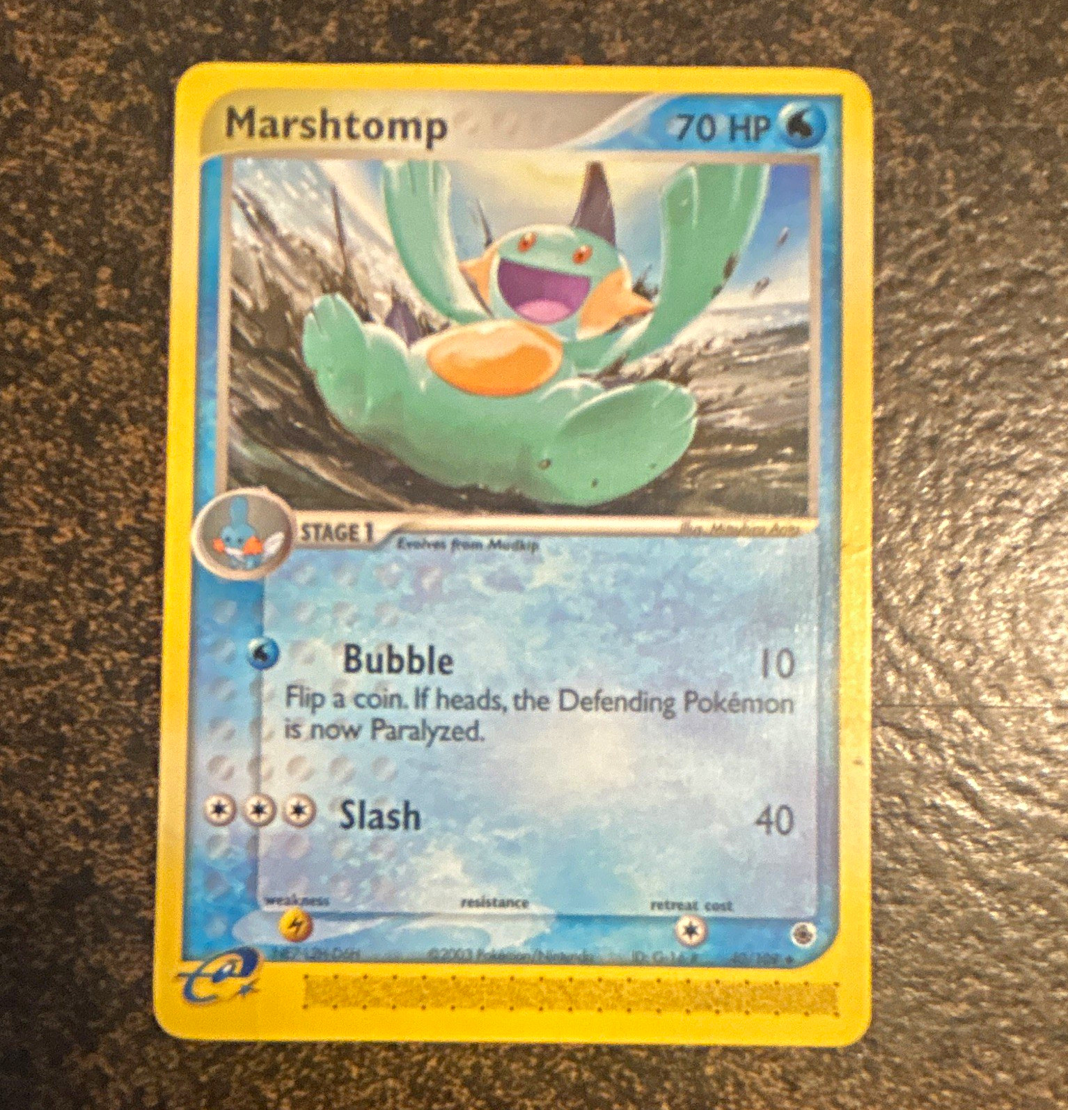 Marshtomp EX Ruby & Sapphire #40/109 Regular Stage 1 Uncommon 2003 Vintage NM