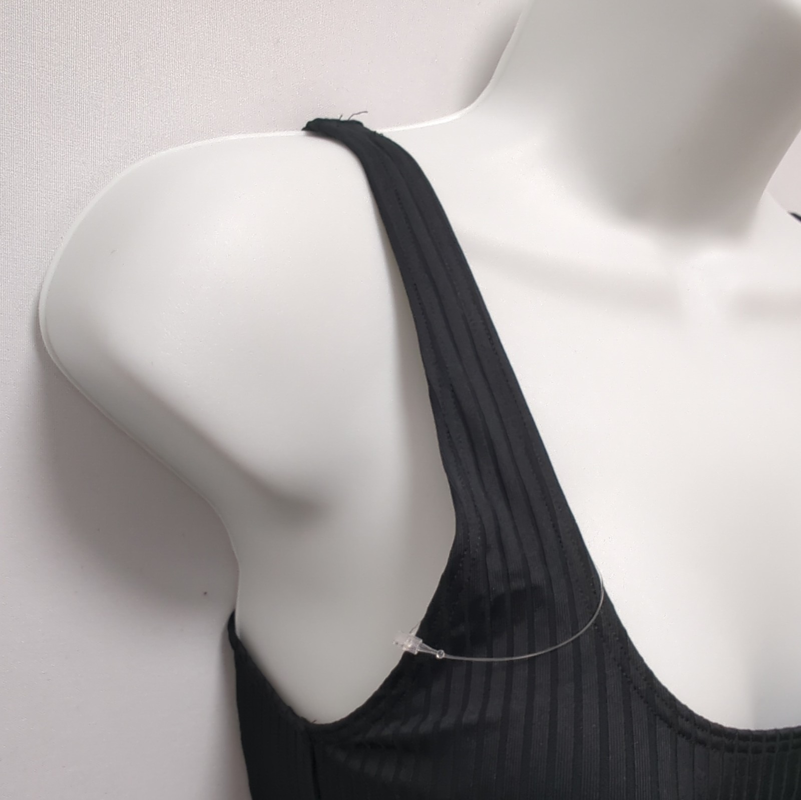 M&S Black Ribbed Button Front Stretch Bodysuit One Piece Women's Size XS image 5