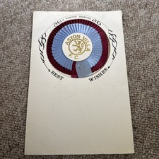 Aston Villa FC 1980s Official Birthday Card With Rosette