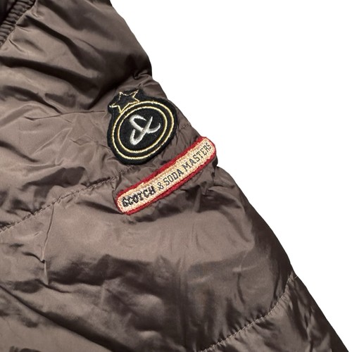 Scotch & Soda Puffer Jacket Brown Womens Large Quilted Liner Hooded - Picture 4 of 9