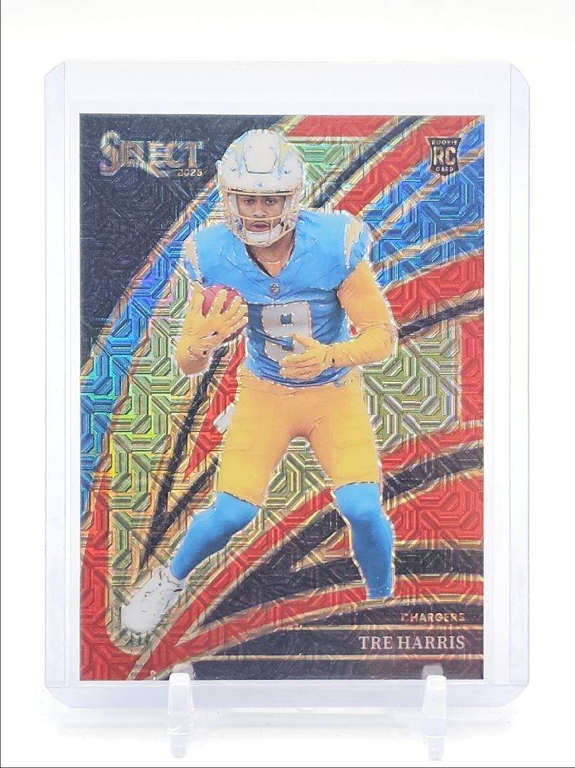 TRE HARRIS 2025 SELECT CLUB LEVEL ROOKIE RED MOJO PRIZM #201 RC /49 Q4647