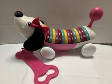 Leap Frog Pink AlphaPup Musical Talking Alphabet Pull Along Toy Works FREE SHIP