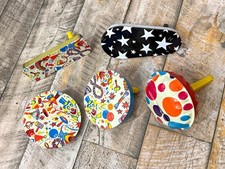 Vintage Litho Tin Noise Maker Toys Lot Of 5 Clowns Stars Made In USA