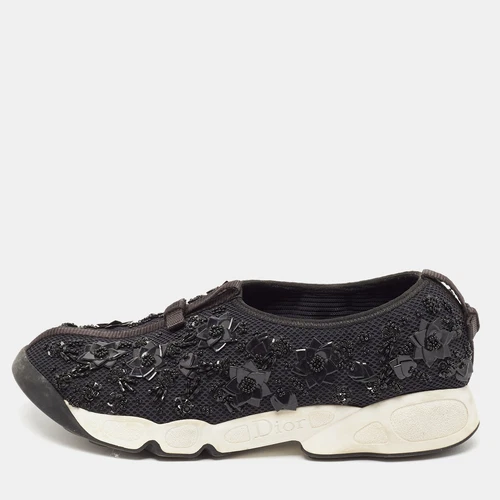 Baskets Dior noires maille ornée fusion pointure 39,5