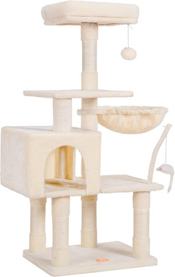 Cat Tree with Toy, Cat Tower Condo for Indoor Cats, Cat House with Padded Plush