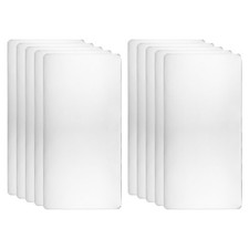 10pcs Metal Business Card 4x2x0.02" Mirror Laser Engrave Adhesive Silver