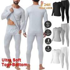 Thermal Underwear Set for Men Long Johns Base Layer Long Sleeve Top & Bottom Set