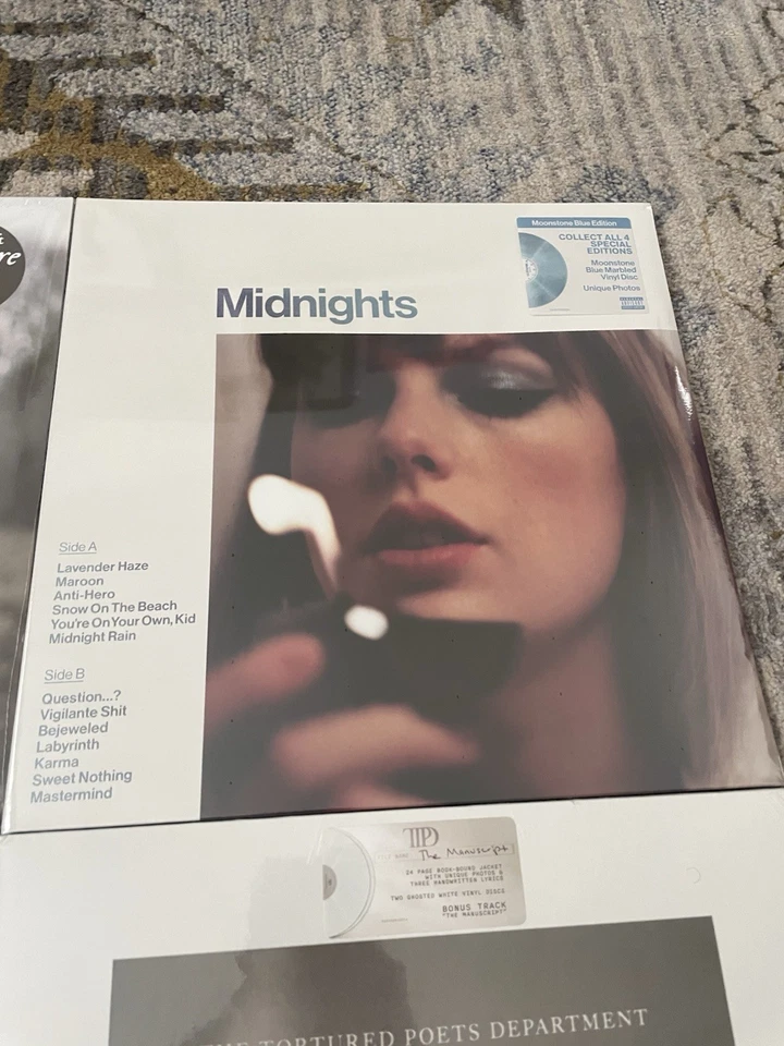 Taylor Swift  5 Vinyl Lot - 1989, Tortured Poets, Fearless, Evermore, Midnights - Image 3 of 4