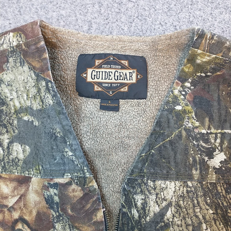 Guide Gear Canvas Vest Mens Large Camo Mossy Oak Breakup Hunting Outdoors Camp - Image 2 of 4