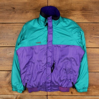 Vintage Columbia Insulated Jacket S Herren 90s Purple Nylon Teal Trail Down