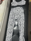 HERA Collection Zebra Print Ankle Leggings M Black White High Rise Stretch — photo 1