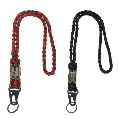 Neck Lanyard for Keys, 2Pcs & Black/Orange and Black Fit for (Keys Whistle)