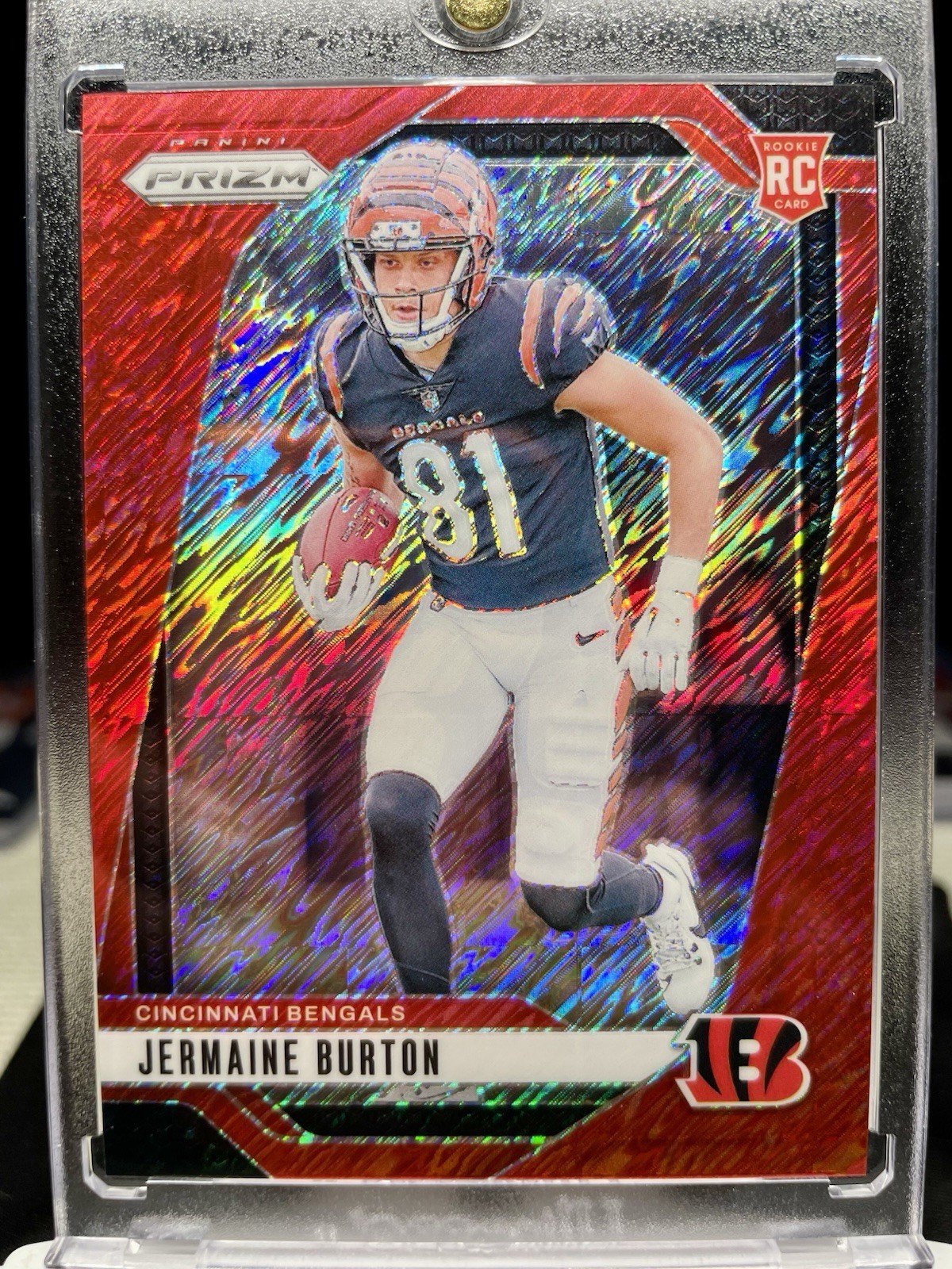 Jermaine Burton 2024 Prizm #350 Red Shimmer /35 RC Bengals