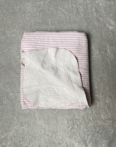Carter’s Just One You Pink & White Striped Flannel Baby Receiving Blanket Lovey - Picture 2 of 4