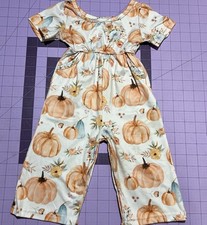 Unbranded Fall Pumpkin Romper Baby Girl Play Outfit