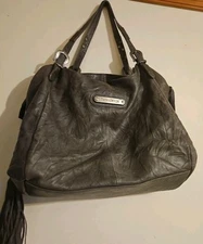 Authentic RARE Thomas Wylde Motor Chain Large Gray Lambskin Leather Handbag