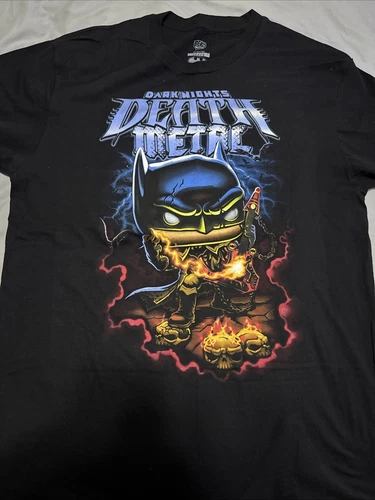 NWOT FUNKO POP!  DC DARK NIGHTS Death Metal Large T-SHIRT Batman With Guitar