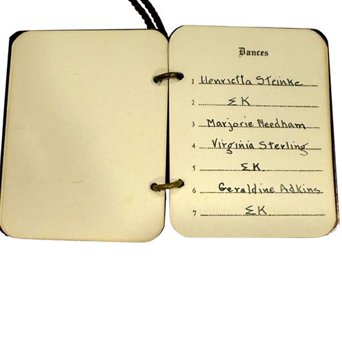Carta danza formale invernale vintage Sigma Kappa Alpha Phi 1931 viola celluloide - Foto 8 di 10