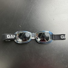 Vintage Y2K Gap Sunglasses Blue Oval Mirrored Wrap Elastic Strap Logo Shades
