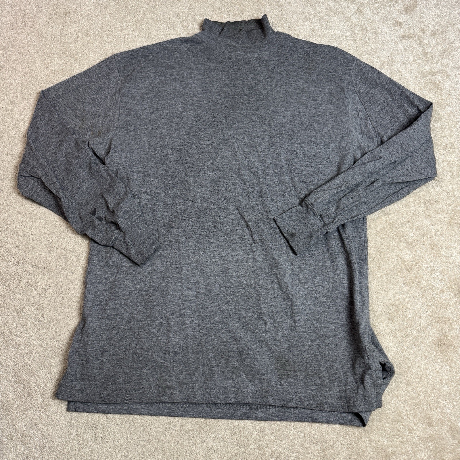 Duluth Trading Co Mens Mock Neck Long Sleeve Shirt Medium Gray