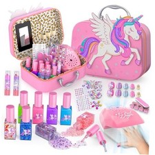 Kids Nail Polish Set for Girls Toys, Washable Quick-Dry Toddler Nail Art Pink