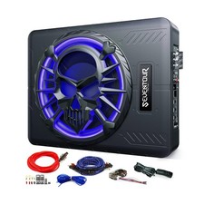10" 1200W Slim Under Seat Powered Car Subwoofer, Car/Truck Audio Sub Built in...