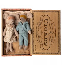 Maileg Mum  Dad in cigarbox, Multi NEW