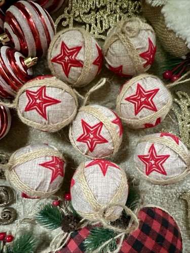 HUGE Farmhouse Rustic CHRISTMAS ORNAMENTS LOT~ over 150 pieces - Picture 8 of 24