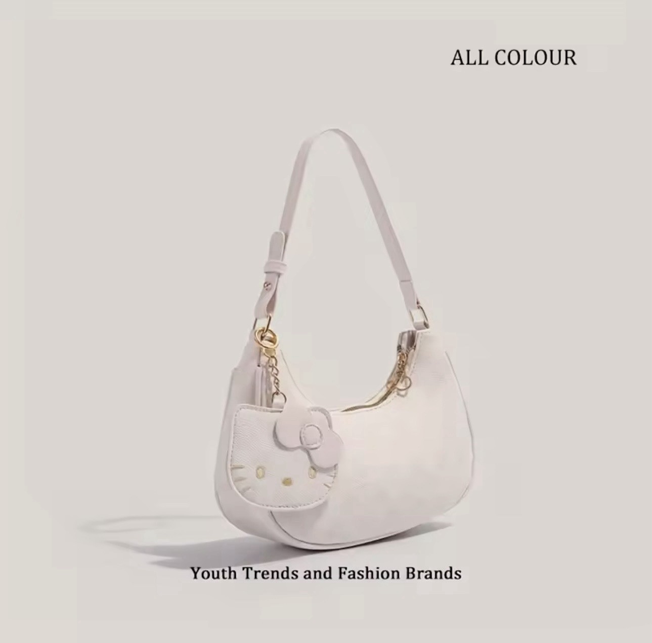 Sanrio Hello Kitty Pink Cute Underarm Shoulder Bag Cartoon Fashion Handbag