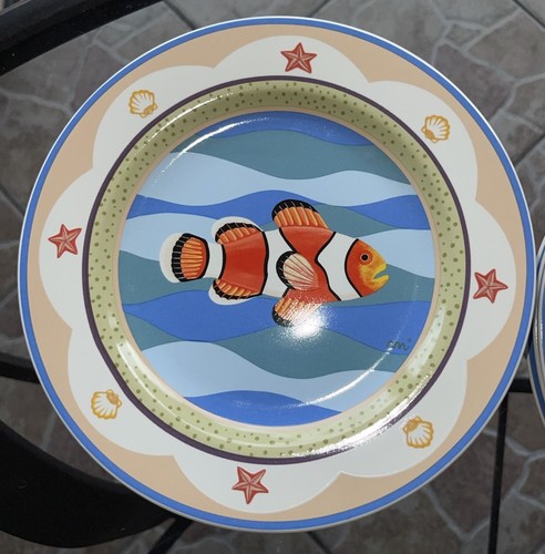 🔥Sakura CORAL REEF Salad Plates SET OF FOUR SCENES. Used - Picture 5 of 6