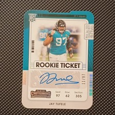 Panini Contenders Rookie Ticket Jay Tufele Auto Ticket Stub /97 #199 Jaguars