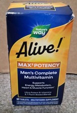 90 Tablets Nature  s Way Alive Max 3 Potency Men's Multivitamins EXP. 02/2027