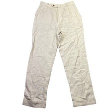 Reformation Linen Blend Pleated High Waist Trousers Pants Beige Sz 28" Tropical