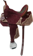 Handmade Barrel Racing Horse Saddle Leather Western Tooled Trail Tack Equestrian