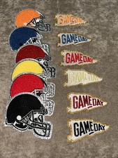 12 Piece Game Day Patches Helmets And Banners Assorted Colors Sew On