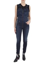 Diesel Jeide-NE 0842W Damen Overall 2XS Slim Jogg Blau Stretch Latzhose