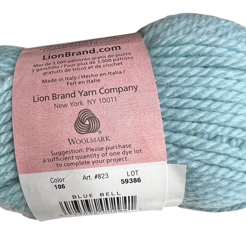 Lote de hilos de lana para bebé marca León madejas descontinuadas Italia campana azul coral orquídea Foto 4 de 4