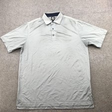FootJoy Polo Shirt Mens Large Gray Polka Dot Golf Performance Short Sleeve