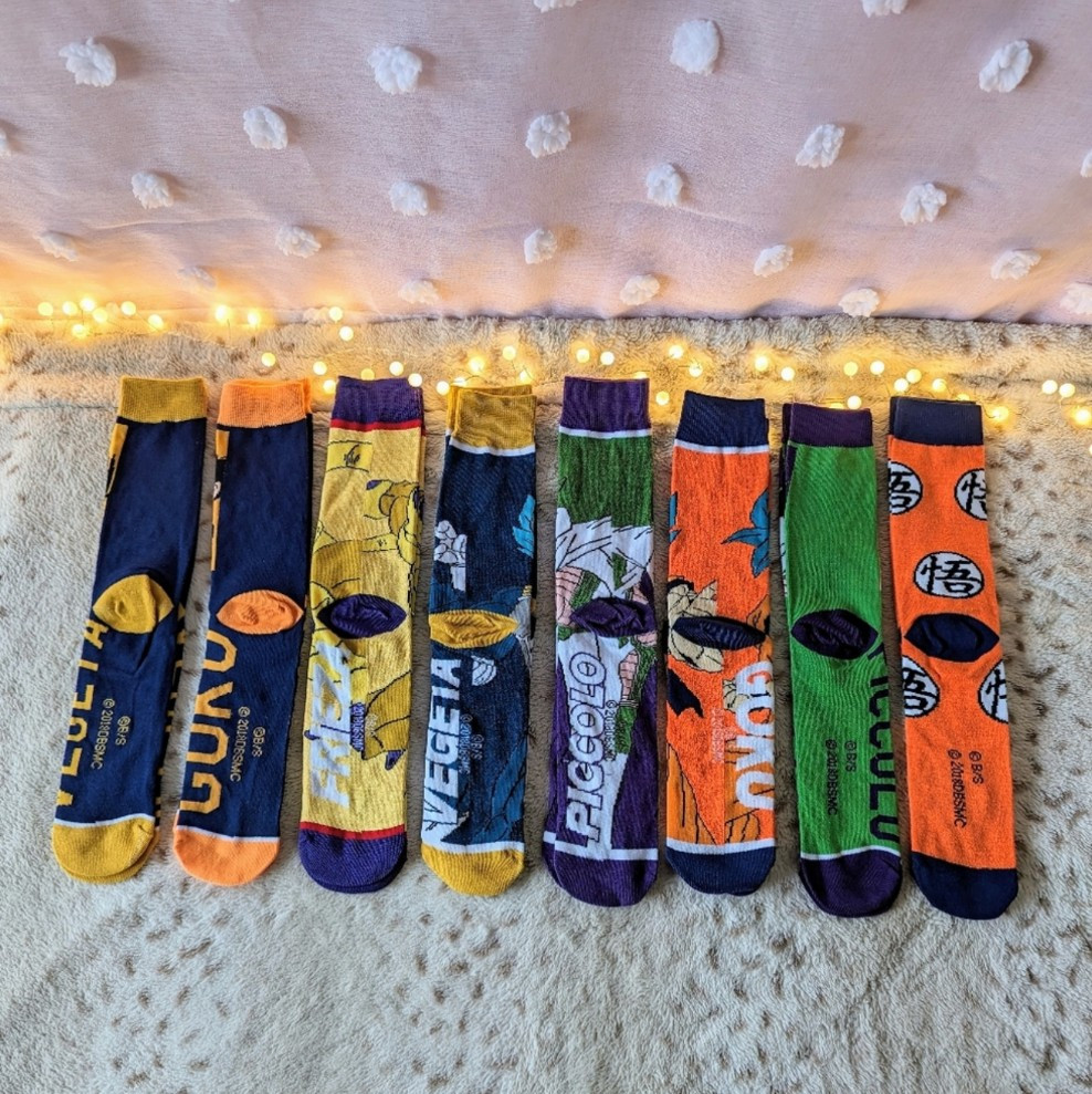 Dragon Ball Z Anime Crew Socks for Teens & Adults OSFM