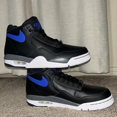 Nike Air Flight BQ4212-003 Black Leather Blue White Basketball Sneakers Sz 10M