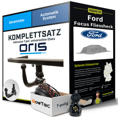 Für FORD Focus Fliessheck II DA Anhängerkupplung abnehmbar +eSatz 7pol uni. 04-