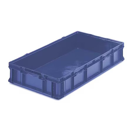 Orbis So4822-7 Blue Solid & Stackable Straight Wall Storage Container, 26.2