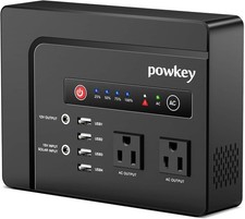 powkey 200W Portable Power Bank with AC Outlet 120V, 146Wh Power Station Black