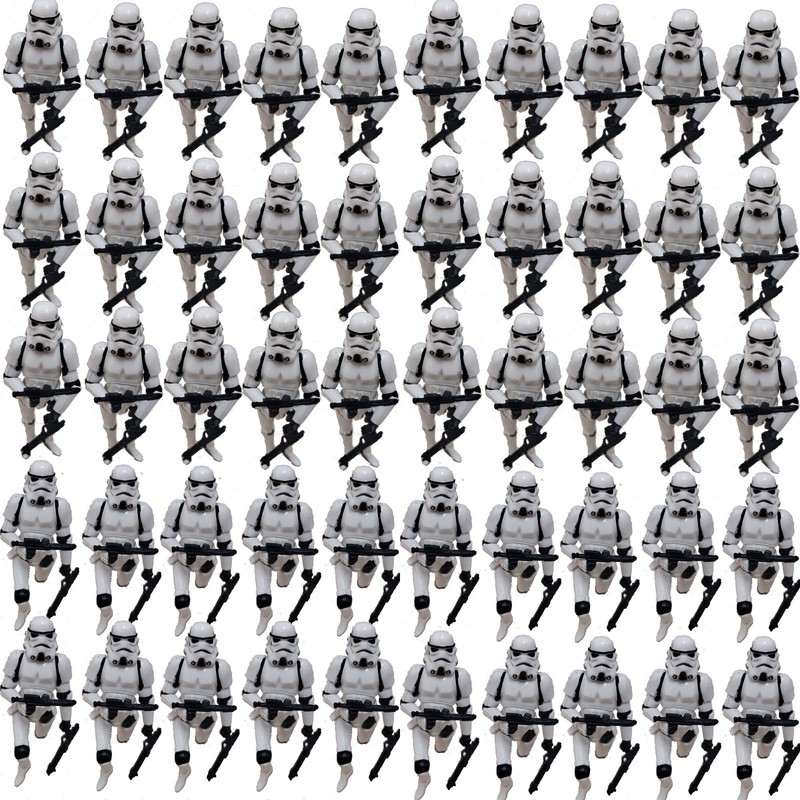 50pcs 3.75" Star Wars Stormtroopers Full Articulated Action Figure + 100 Blaster